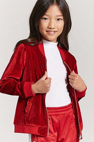 Girls Velvet Graphic Track Jacket