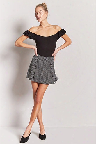 Grid Print Mini Skirt