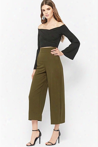 High-rise Crepe Culottes