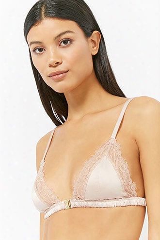 Lace-trim Satin Bralette