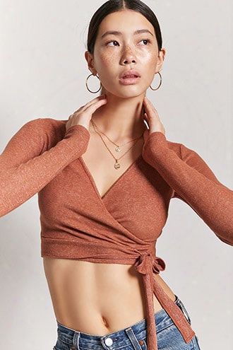 Marled Mock Wrap Top