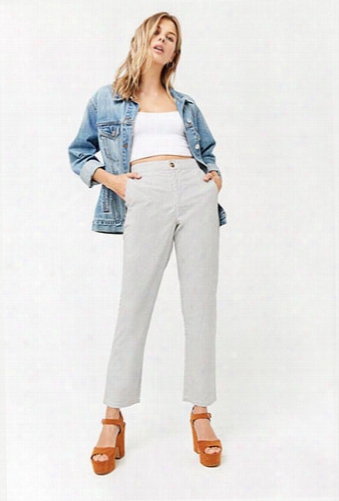 Pinstripe High-waist Pants