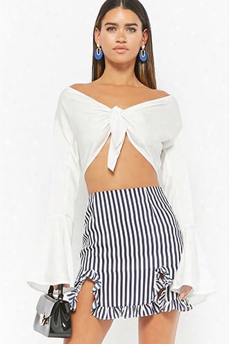 Pinstriped Ruffle Skirt