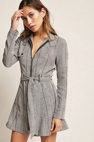 Plaid Zip-front Jacket