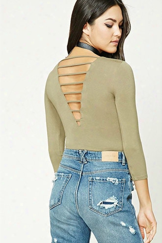 Plunging Strappy Back Bodysuit