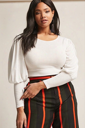 Plus Size Balloon Sleeve Top