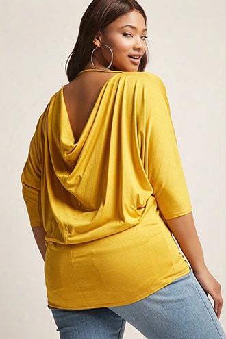 Plus Size Cowl-back Top