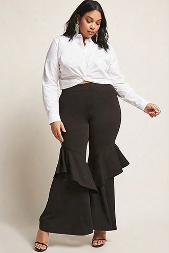 Plus Size Flounce Flare Pants