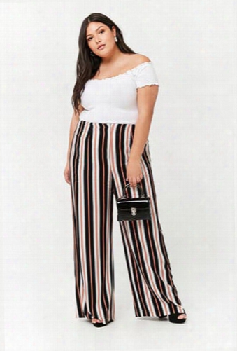 Plus Size High-rise Stripe Palazzo Pants