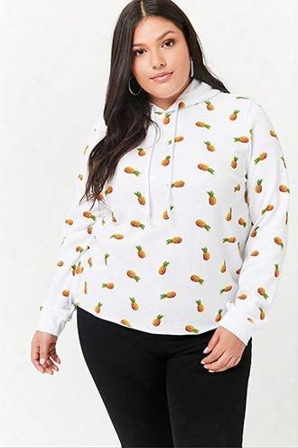 Plus Size Pineapple Print Hoodie