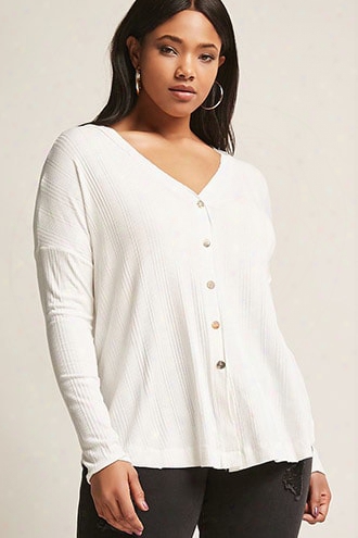 Plus Size Ribbed Cardigan