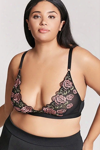 Puls Size Sheer Floral Bralette