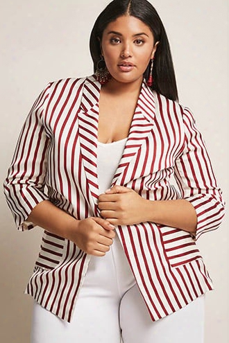 Plus Size Stripe Blazer