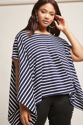 Plus Size Striped Trapeze Top