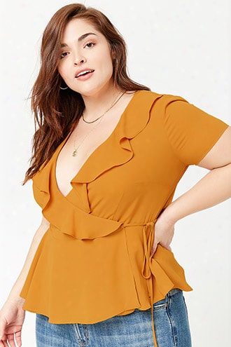 Plus Size Surplice Wrap Top