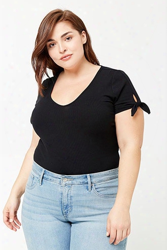 Plus Size Tie-sleeve Top