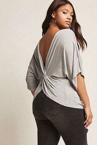 Plus Size Twist-back Top