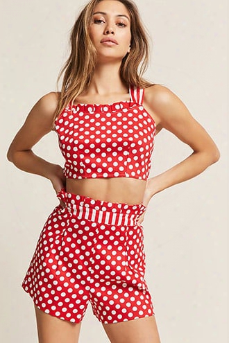 Polka Dot Crop Top & Shorts Set