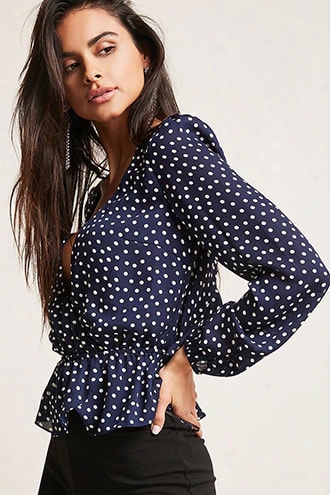 Polka Dot Surplice Top