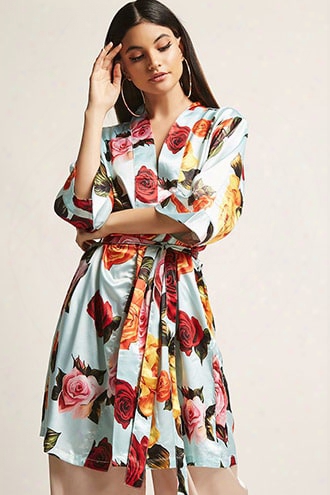 Pretty Robes Satin Floral Robe