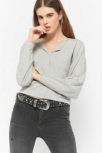 Raw-cut Sweater-knit Top