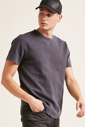 Raw-cut Waffle Knit Tee