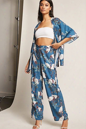 Rd & Koko Floral Print Wide-leg Pants