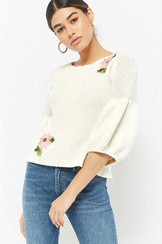 Ribbed Floral Applique Top