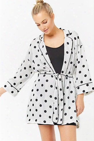 Satin Polka Dot Robe