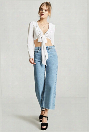 Self-tie Ruffle Crop Top