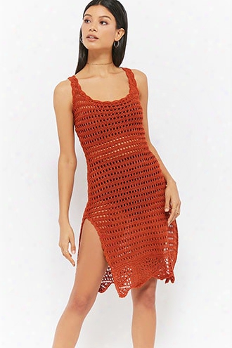 Slit Open-knit Dress