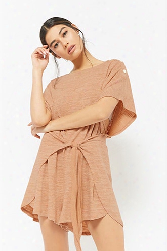 Slub Knit Self-tie Romper