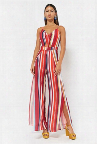 Stripe Crepe Cami Jumpsuit