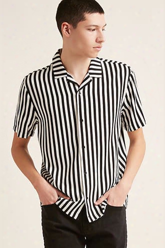 Stripe Cuban-collar Shirt