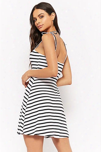 Stripe Self-tie Cami Dress