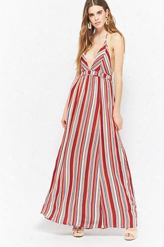 Striped Halter Maxi Dress