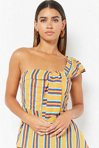 Striped One-shoulder Top