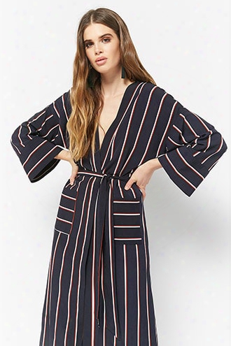 Striped Self-tie Dress