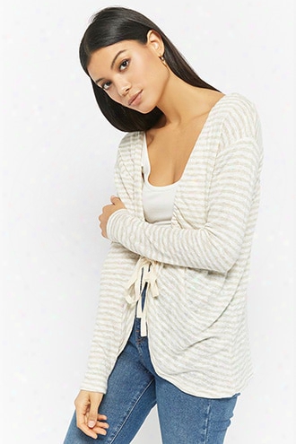 Striped Slub Knit Cardigan