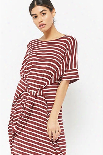 Striped Tie-front T-shirt Dress