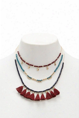 Tasseled & Beaded Layer Necklace