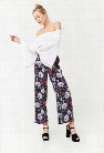 Floral Print Wide-Leg Pants