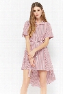 High-Low Stripe Shirt Dress