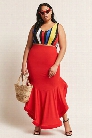 Plus Size Flounce Maxi Skirt