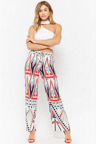 Abstract Print Wide-leg Pants