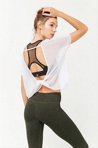 Active Sheer Mesh Twist-back Top