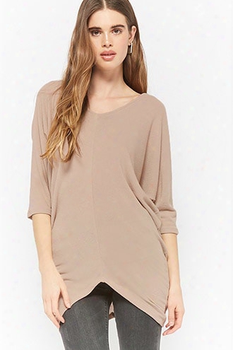 Brushed Crescent Hem Top