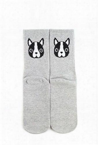 Bulldog Graphic Crew Socks