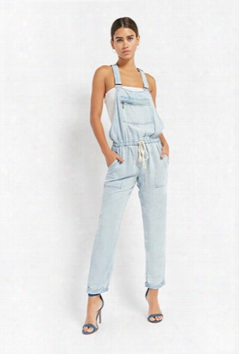 Chambray Drawstring Overalls