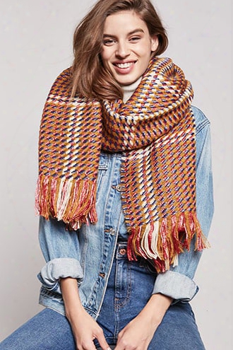 Contrast Stitched Oblong Scarf